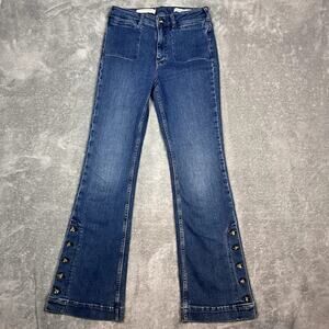Pilcro Anthropologie Button Hem High Rise Bootcut Jeans Womens 27